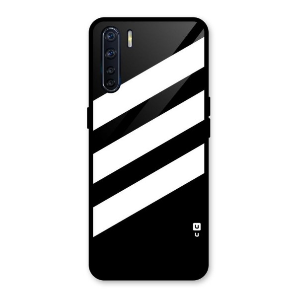 Diagonal Classic Stripes Glass Back Case for Oppo F15