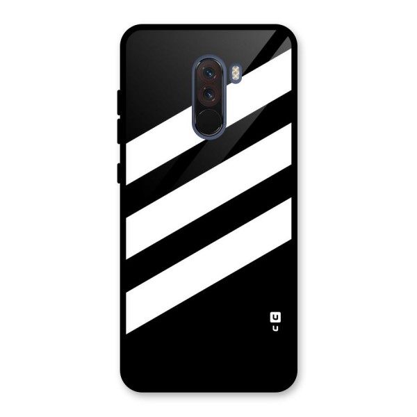 Diagonal Classic Stripes Glass Back Case for Poco F1