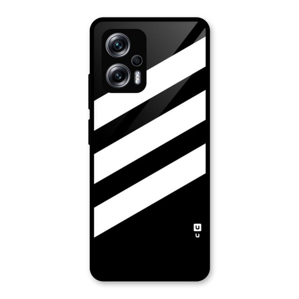 Diagonal Classic Stripes Glass Back Case for Redmi K50i