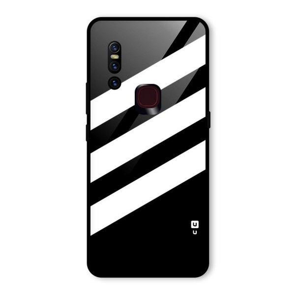 Diagonal Classic Stripes Glass Back Case for Vivo V15