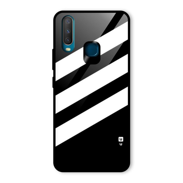 Diagonal Classic Stripes Glass Back Case for Vivo Y15