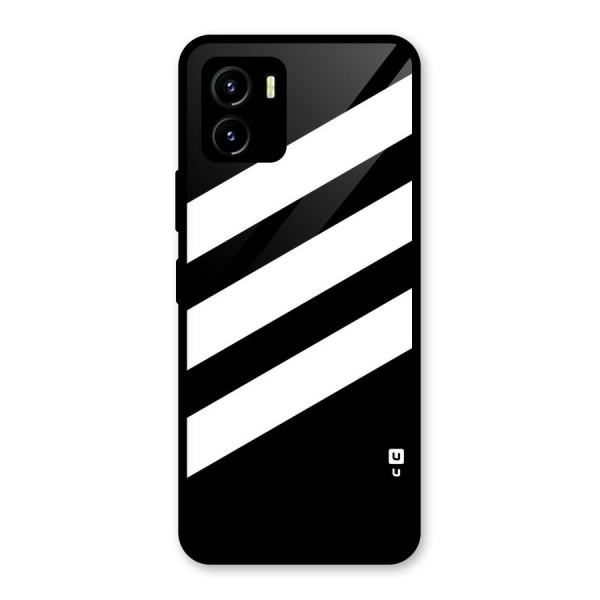 Diagonal Classic Stripes Glass Back Case for Vivo Y15s