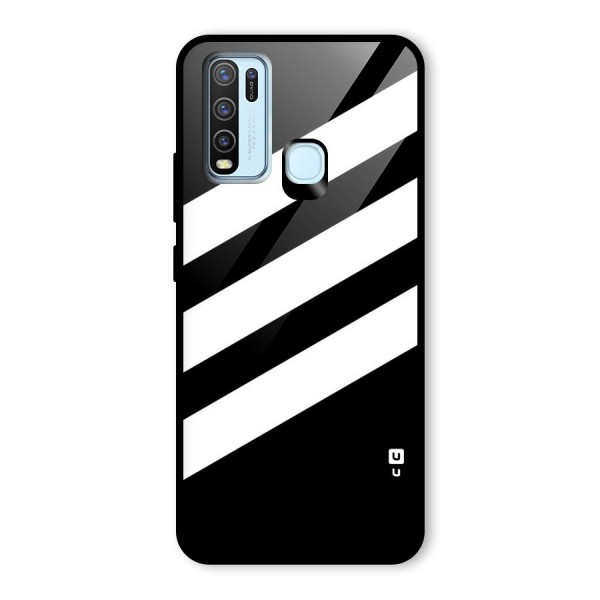 Diagonal Classic Stripes Glass Back Case for Vivo Y30