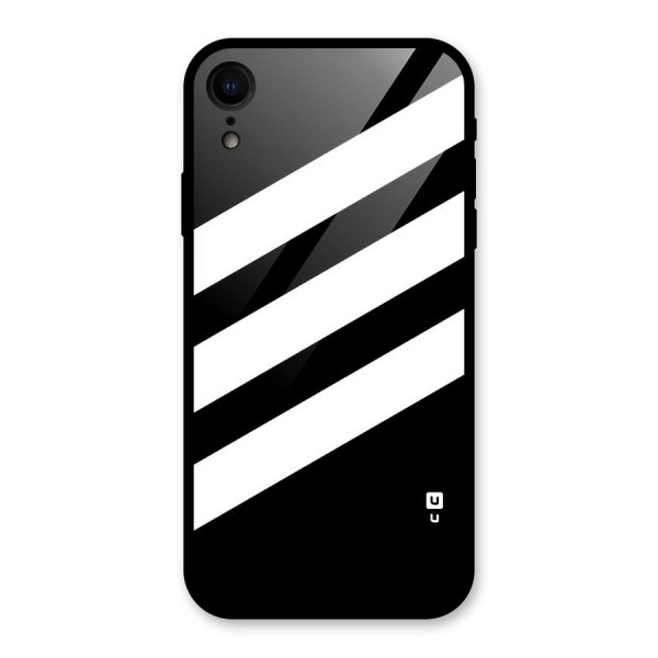 Diagonal Classic Stripes Glass Back Case for XR