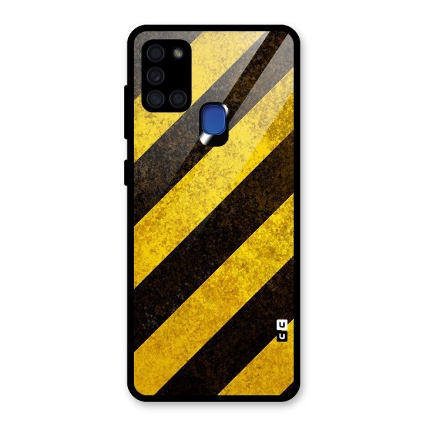 Diagonal Road Pattern Glass Back Case for Galaxy A21s