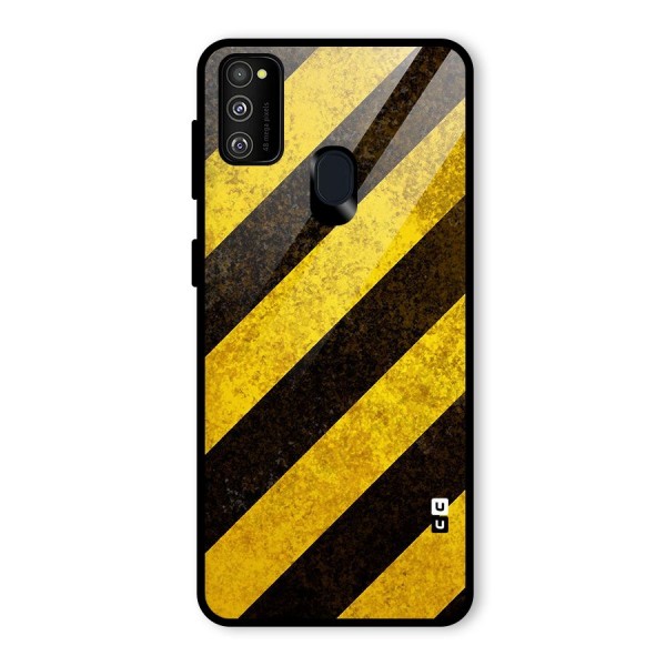 Diagonal Road Pattern Glass Back Case for Galaxy M21