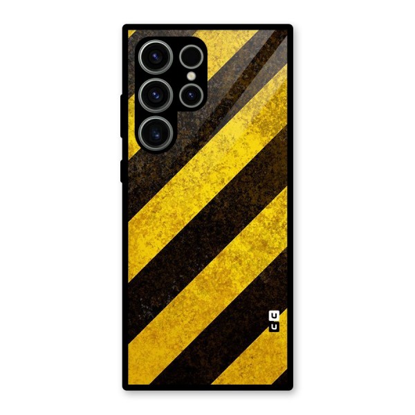 Diagonal Road Pattern Glass Back Case for Galaxy S23 Ultra