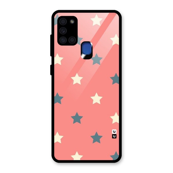 Diagonal Stars Glass Back Case for Galaxy A21s