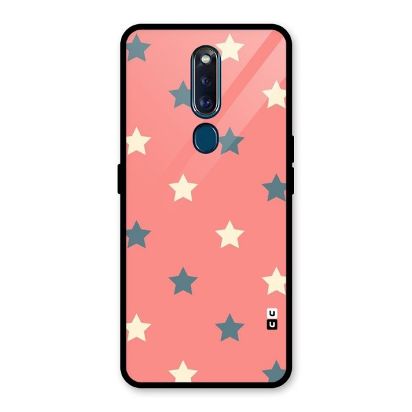 Diagonal Stars Glass Back Case for Oppo F11 Pro