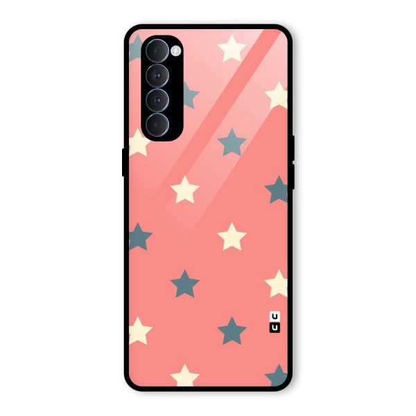 Diagonal Stars Glass Back Case for Oppo Reno4 Pro