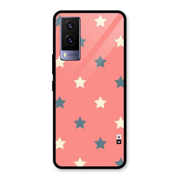 Diagonal Stars Glass Back Case for Vivo V21e 5G