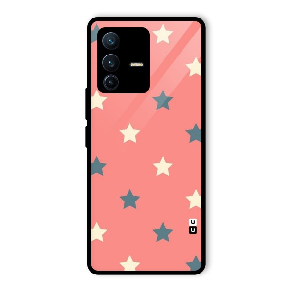 Diagonal Stars Glass Back Case for Vivo V23 Pro