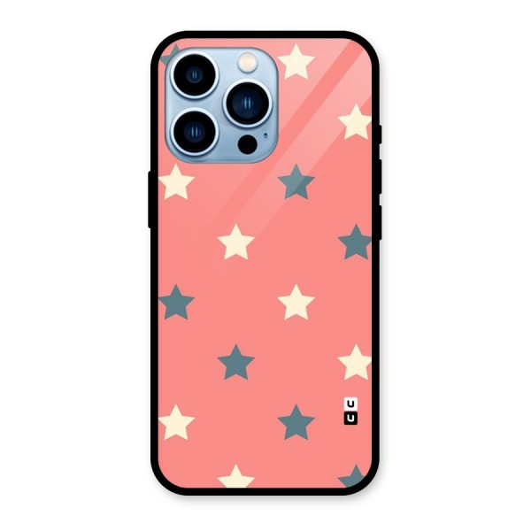 Diagonal Stars Glass Back Case for iPhone 13 Pro