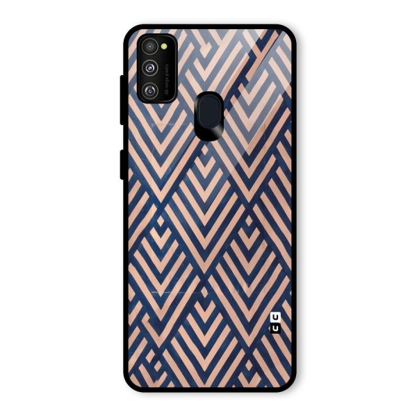 Diamond Blues Glass Back Case for Galaxy M21