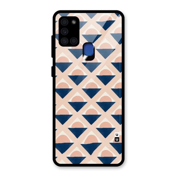 Diamond Circle Pattern Glass Back Case for Galaxy A21s