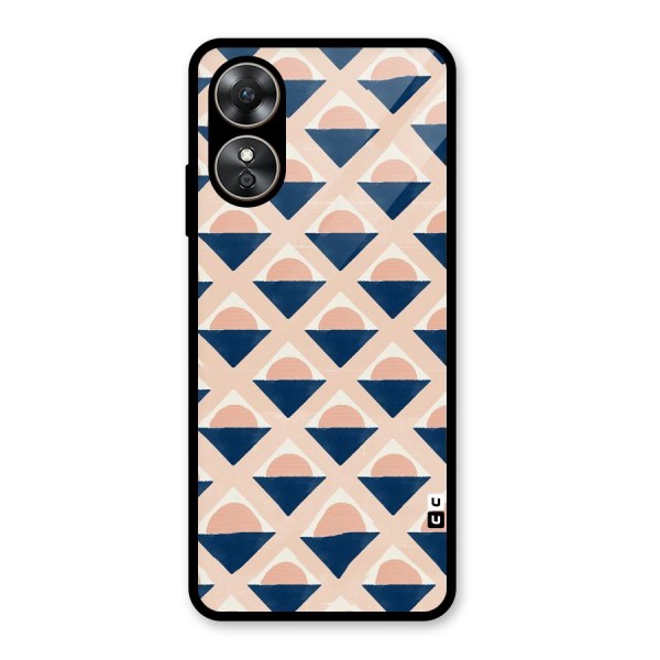 Diamond Circle Pattern Glass Back Case for Oppo A17