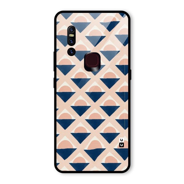 Diamond Circle Pattern Glass Back Case for Vivo V15