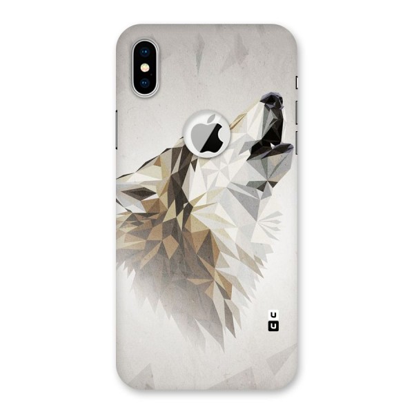 Diamond Wolf Back Case for iPhone XS Logo Cut