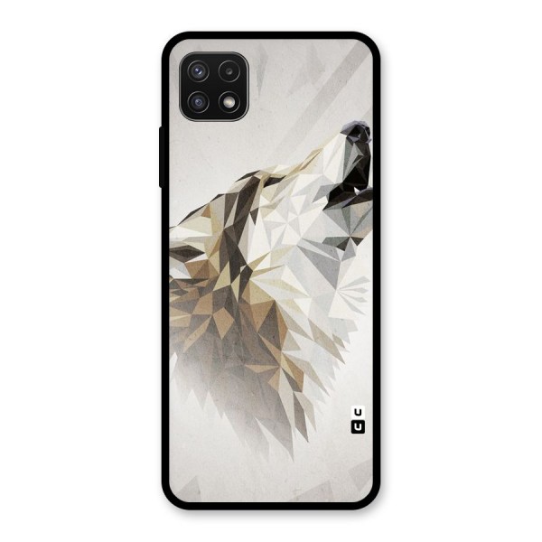 Diamond Wolf Glass Back Case for Galaxy A22 5G