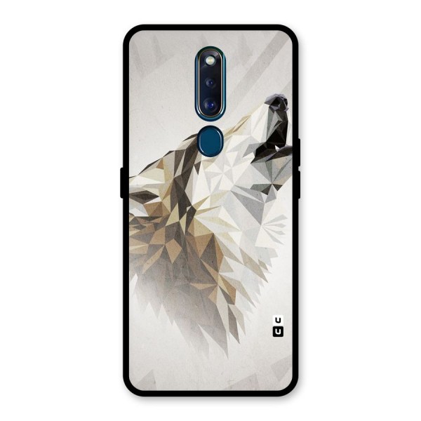 Diamond Wolf Glass Back Case for Oppo F11 Pro