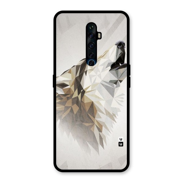 Diamond Wolf Glass Back Case for Oppo Reno2 Z