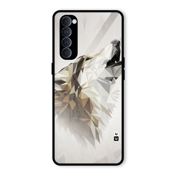 Diamond Wolf Glass Back Case for Oppo Reno4 Pro