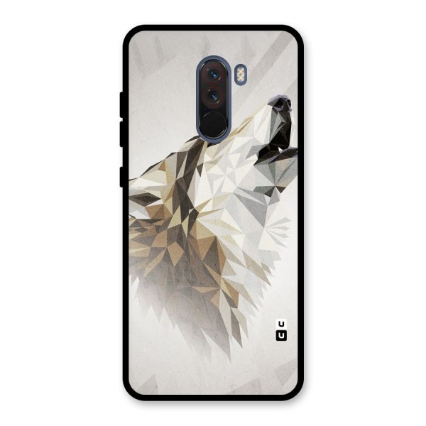 Diamond Wolf Glass Back Case for Poco F1