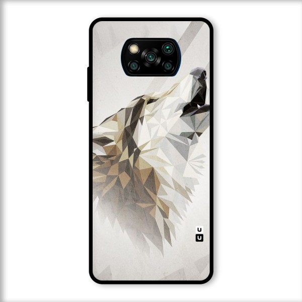 Diamond Wolf Glass Back Case for Poco X3