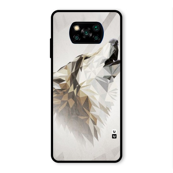 Diamond Wolf Glass Back Case for Poco X3 Pro