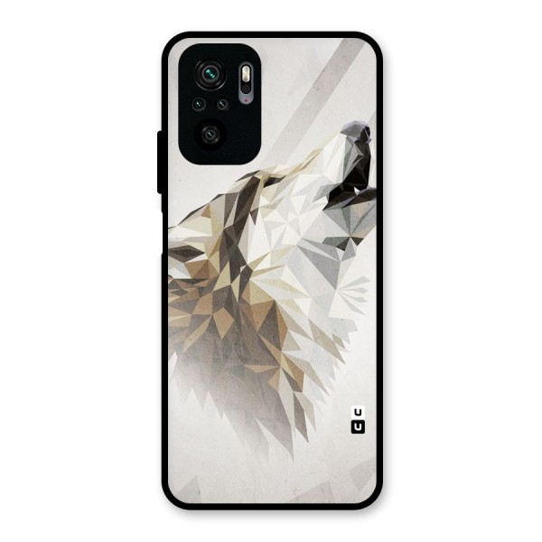 Diamond Wolf Glass Back Case for Redmi Note 10