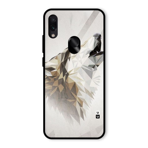 Diamond Wolf Glass Back Case for Redmi Note 7