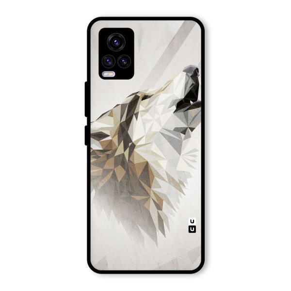 Diamond Wolf Glass Back Case for Vivo V20