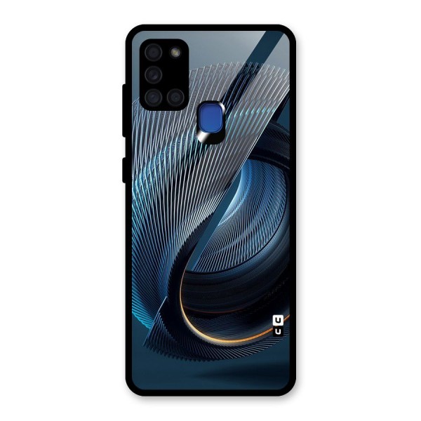 Digital Circle Pattern Glass Back Case for Galaxy A21s