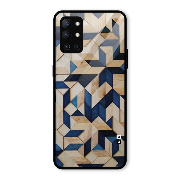 Disorted Wood Blue Glass Back Case for OnePlus 9R