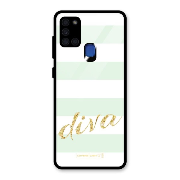 Diva Glass Back Case for Galaxy A21s