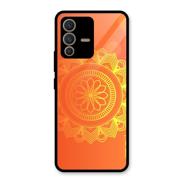 Diwali Rangoli Glass Back Case for Vivo V23 5G