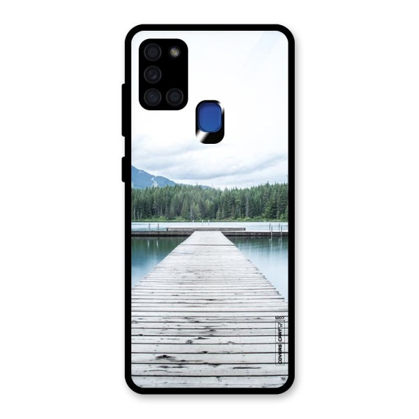 Dock River Glass Back Case for Galaxy A21s