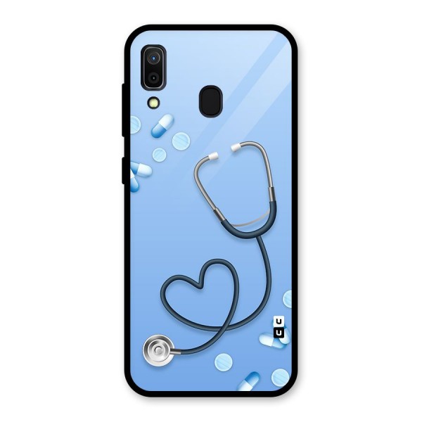 Doctors Stethoscope Glass Back Case for Galaxy A30