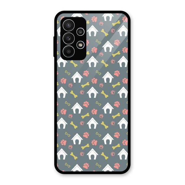 Dog Pattern Glass Back Case for Galaxy A23