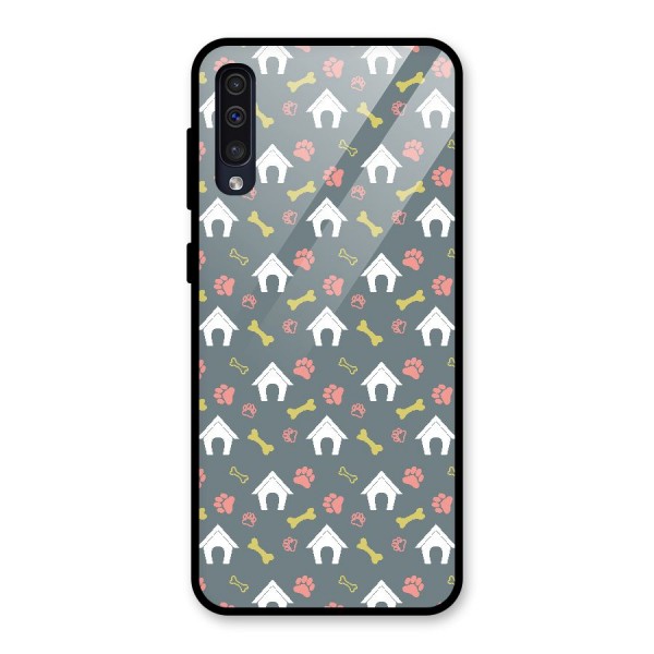 Dog Pattern Glass Back Case for Galaxy A50s