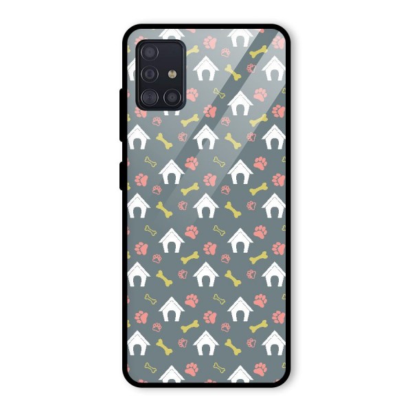 Dog Pattern Glass Back Case for Galaxy A51