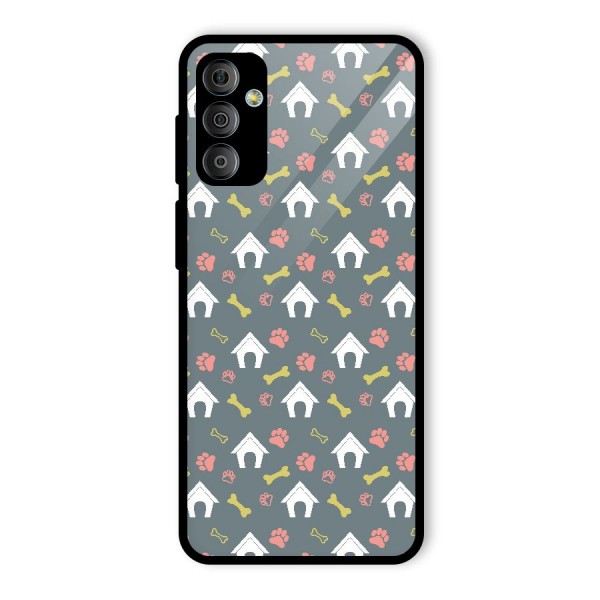 Dog Pattern Glass Back Case for Galaxy F23