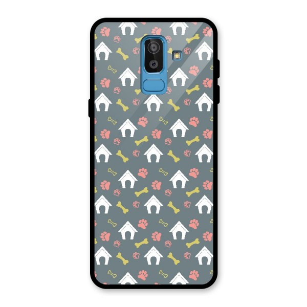 Dog Pattern Glass Back Case for Galaxy J8