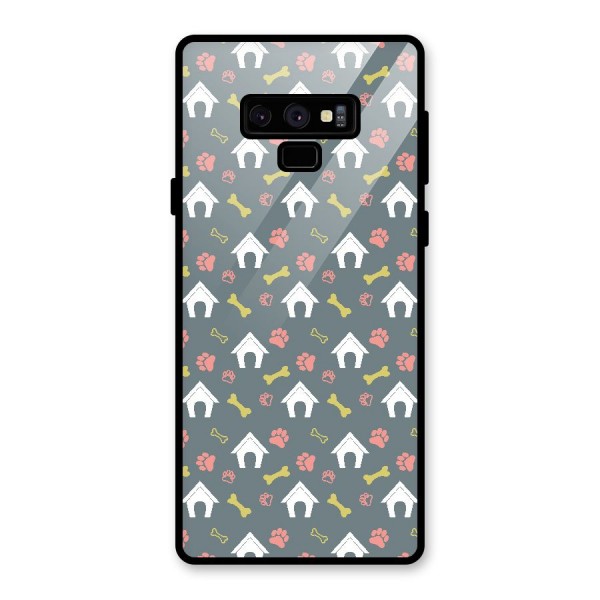 Dog Pattern Glass Back Case for Galaxy Note 9