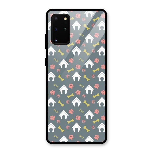 Dog Pattern Glass Back Case for Galaxy S20 Plus