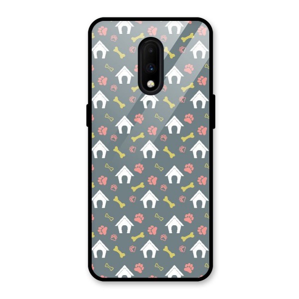 Dog Pattern Glass Back Case for OnePlus 7