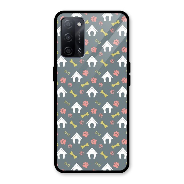 Dog Pattern Glass Back Case for Oppo A53s 5G