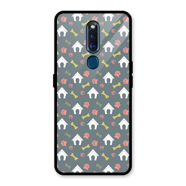 Dog Pattern Glass Back Case for Oppo F11 Pro