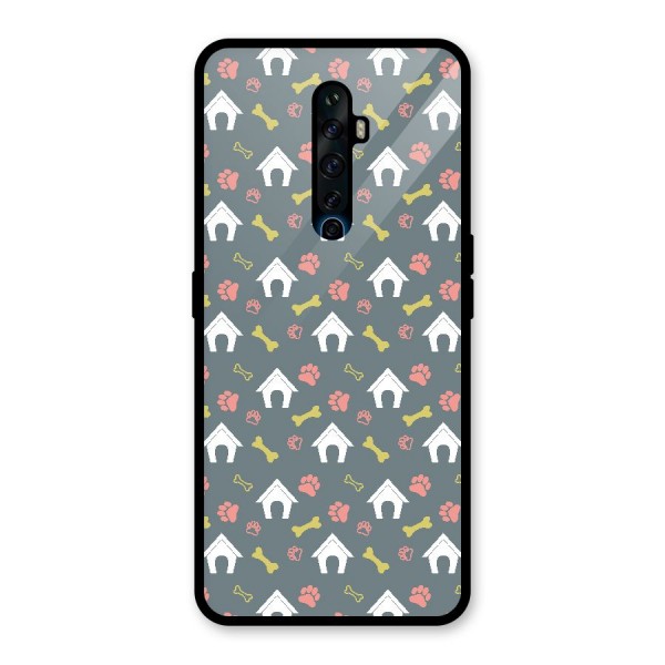 Dog Pattern Glass Back Case for Oppo Reno2 Z