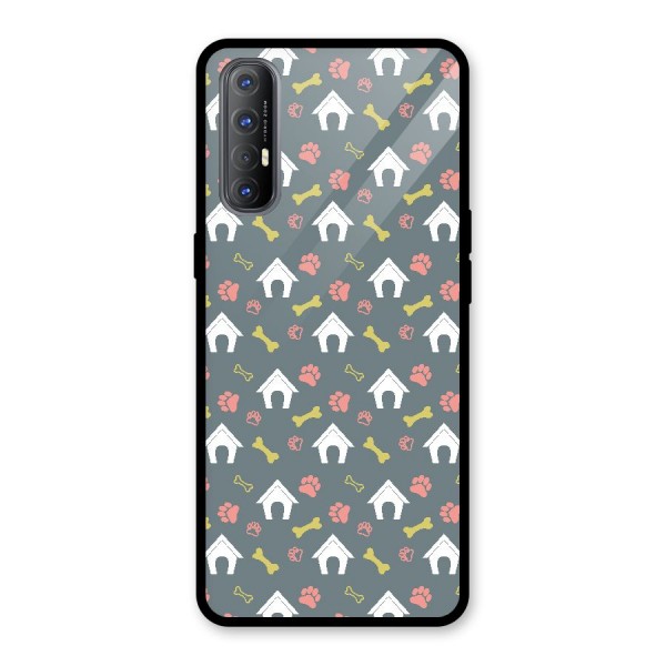 Dog Pattern Glass Back Case for Oppo Reno3 Pro